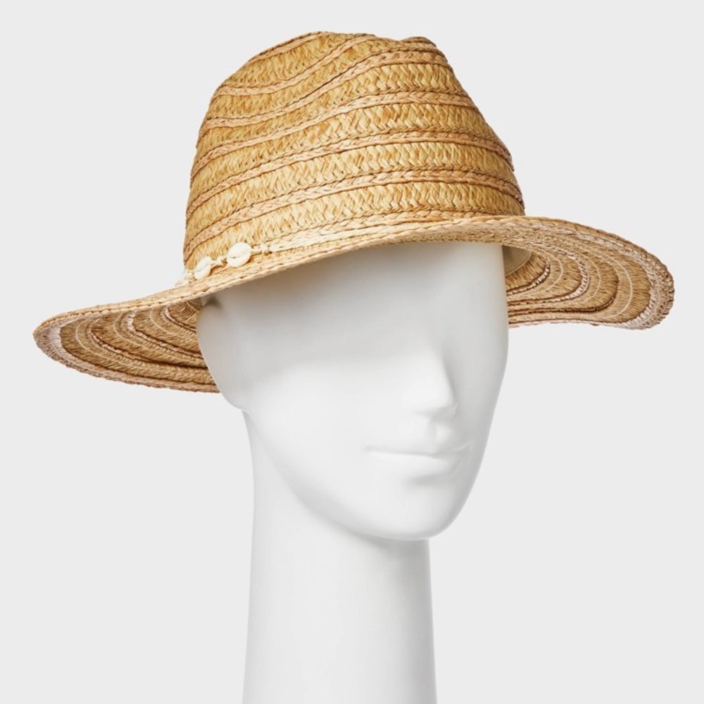 Universal Thread | Straw Fedora with Shell Detail Size L/XL NWT - Picture 3 of 10